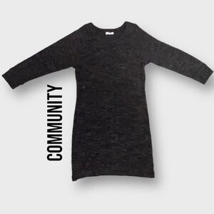 Aritzia Community Knit Sweater Mini Dress Minimalist Charcoal Gray XS